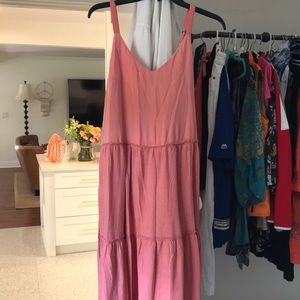 peach long dress
